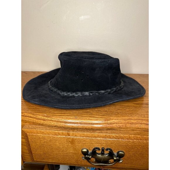 Large l Real leather made in Australia black hat - Picture 1 of 3